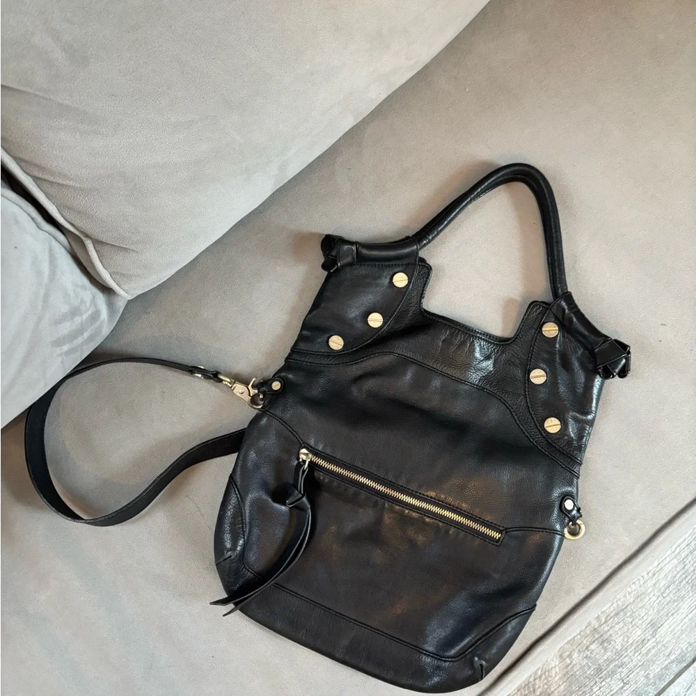 Foley & Corrina Black Leather Tote Bag - Picture 3 of 8